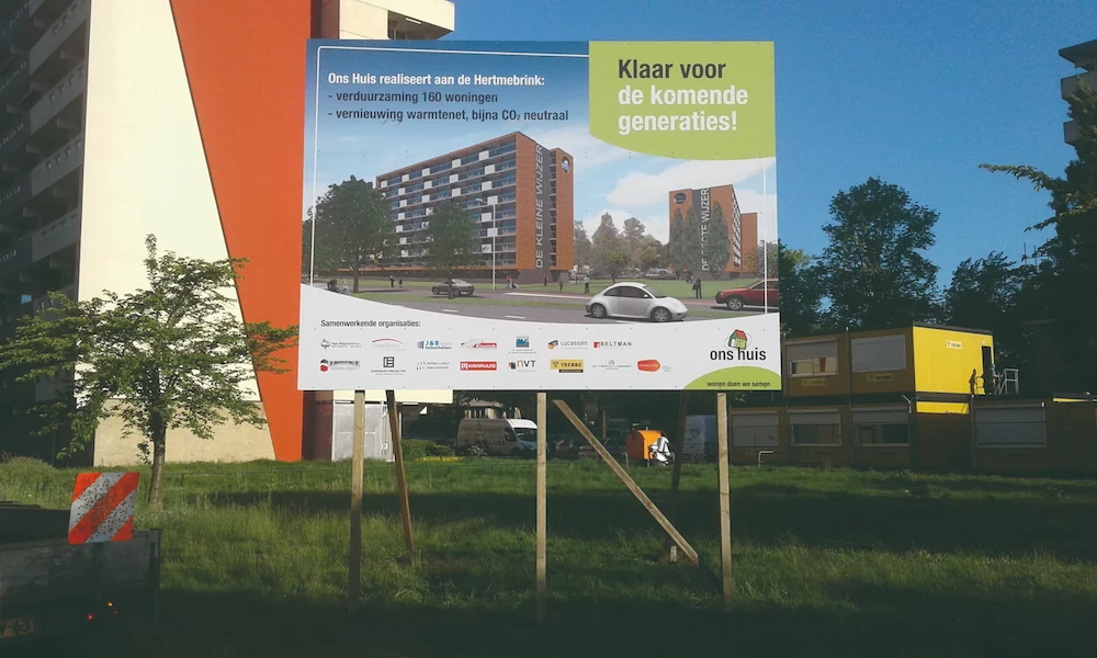 Projectbord voor nieuwbouw